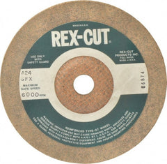 Cratex - 24 Grit, 7" Wheel Diam, 3/16" Wheel Thickness, 7/8" Arbor Hole, Type 27 Depressed Center Wheel - Aluminum Oxide, Compatible with Angle Grinder - Exact Tooling