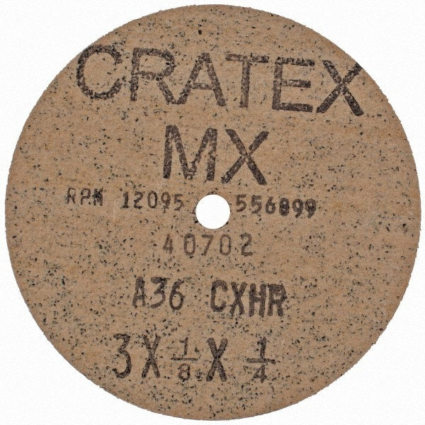 Cratex - 3" Diam 1/4" Hole 36 Grit Fiber Disc - Very Coarse Grade, Aluminum Oxide - Exact Tooling