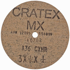 Cratex - 3" Diam 1/4" Hole 36 Grit Fiber Disc - Very Coarse Grade, Aluminum Oxide - Exact Tooling