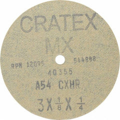 Cratex - 3" Diam 1/4" Hole 54 Grit Fiber Disc - Coarse Grade, Aluminum Oxide - Exact Tooling