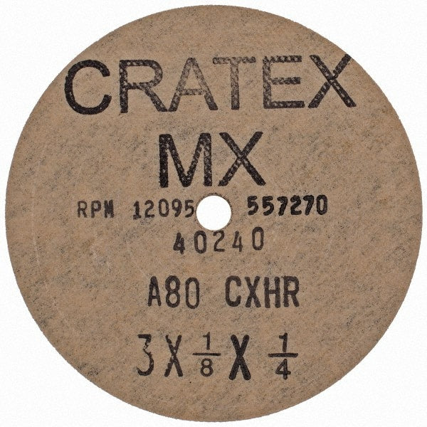 Cratex - 3" Diam 1/4" Hole 80 Grit Fiber Disc - Medium Grade, Aluminum Oxide - Exact Tooling