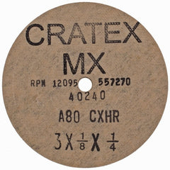 Cratex - 3" Diam 1/4" Hole 80 Grit Fiber Disc - Medium Grade, Aluminum Oxide - Exact Tooling