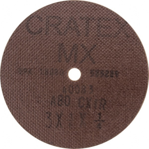 Cratex - 3" Diam 1/4" Hole 80 Grit Fiber Disc - Medium Grade, Aluminum Oxide - Exact Tooling