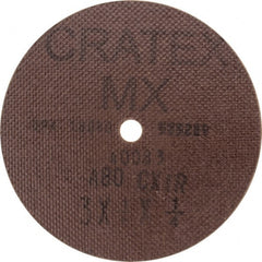 Cratex - 3" Diam 1/4" Hole 80 Grit Fiber Disc - Medium Grade, Aluminum Oxide - Exact Tooling