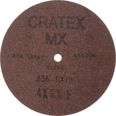 Cratex - 4" Diam 1/4" Hole 36 Grit Fiber Disc - Very Coarse Grade, Aluminum Oxide - Exact Tooling