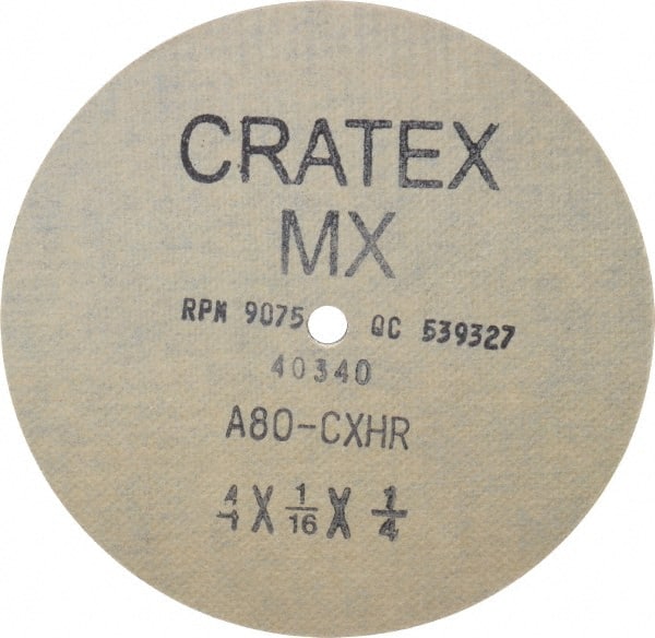 Cratex - 4" Diam 1/4" Hole 80 Grit Fiber Disc - Medium Grade, Aluminum Oxide - Exact Tooling