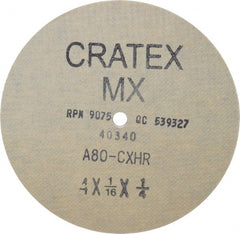 Cratex - 4" Diam 1/4" Hole 80 Grit Fiber Disc - Medium Grade, Aluminum Oxide - Exact Tooling