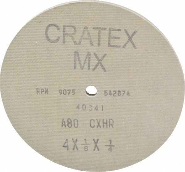 Cratex - 4" Diam 1/4" Hole 80 Grit Fiber Disc - Medium Grade, Aluminum Oxide - Exact Tooling