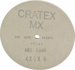 Cratex - 4" Diam 1/4" Hole 80 Grit Fiber Disc - Medium Grade, Aluminum Oxide - Exact Tooling