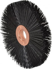 Weiler - 3" OD, 1/2" Arbor Hole, Crimped Nylon Wheel Brush - 3/8" Face Width, 1" Trim Length, 0.016" Filament Diam, 20,000 RPM - Exact Tooling