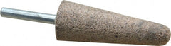 Cratex - 1" Head Diam x 2-3/4" Thickness, A3, Tree End, Aluminum Oxide Mounted Point - Very Coarse Grade, 36 Grit, 10,730 RPM - Exact Tooling