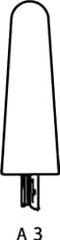 Cratex - 1" Head Diam x 2-3/4" Thickness, A3, Tree End, Aluminum Oxide Mounted Point - Medium Grade, 80 Grit, 10,730 RPM - Exact Tooling