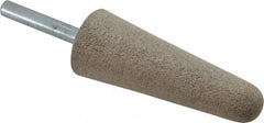 Cratex - 1" Head Diam x 2-3/4" Thickness, A3, Tree End, Aluminum Oxide Mounted Point - Medium Grade, 80 Grit, 10,730 RPM - Exact Tooling