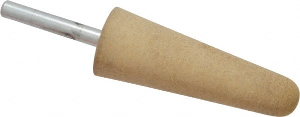 Cratex - 1" Head Diam x 2-3/4" Thickness, A3, Tree End, Aluminum Oxide Mounted Point - Medium Grade, 80 Grit, 10,730 RPM - Exact Tooling