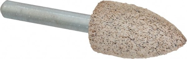 Cratex - 11/16" Head Diam x 1-1/4" Thickness, A12, Pointed Tree End, Aluminum Oxide Mounted Point - Very Coarse Grade, 36 Grit, 27,370 RPM - Exact Tooling