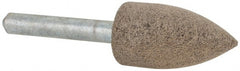 Cratex - 11/16" Head Diam x 1-1/4" Thickness, A12, Pointed Tree End, Aluminum Oxide Mounted Point - Medium Grade, 80 Grit, 27,370 RPM - Exact Tooling