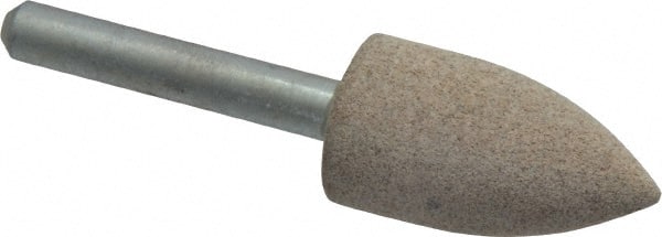 Cratex - 11/16" Head Diam x 1-1/4" Thickness, A12, Pointed Tree End, Aluminum Oxide Mounted Point - Medium Grade, 80 Grit, 27,370 RPM - Exact Tooling