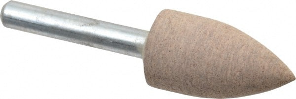 Cratex - 11/16" Head Diam x 1-1/4" Thickness, A12, Pointed Tree End, Aluminum Oxide Mounted Point - Medium Grade, 80 Grit, 27,370 RPM - Exact Tooling