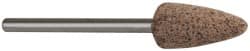 Cratex - 3/8" Head Diam x 3/4" Thickness, B52, Pointed End, Aluminum Oxide Mounted Point - Very Coarse Grade, 36 Grit, 21,000 RPM - Exact Tooling