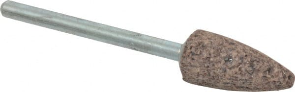 Cratex - 3/8" Head Diam x 3/4" Thickness, B52, Pointed End, Aluminum Oxide Mounted Point - Very Coarse Grade, 36 Grit, 21,000 RPM - Exact Tooling