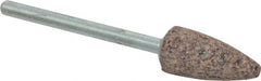 Cratex - 3/8" Head Diam x 3/4" Thickness, B52, Pointed End, Aluminum Oxide Mounted Point - Very Coarse Grade, 36 Grit, 21,000 RPM - Exact Tooling