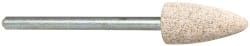 Cratex - 3/8" Head Diam x 3/4" Thickness, B52, Pointed End, Aluminum Oxide Mounted Point - Medium Grade, 80 Grit, 21,000 RPM - Exact Tooling
