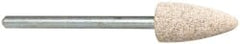 Cratex - 3/8" Head Diam x 3/4" Thickness, B52, Pointed End, Aluminum Oxide Mounted Point - Medium Grade, 80 Grit, 21,000 RPM - Exact Tooling