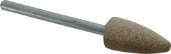 Cratex - 3/8" Head Diam x 3/4" Thickness, B52, Pointed End, Aluminum Oxide Mounted Point - Medium Grade, 80 Grit, 21,000 RPM - Exact Tooling