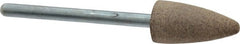 Cratex - 3/8" Head Diam x 3/4" Thickness, B52, Pointed End, Aluminum Oxide Mounted Point - Medium Grade, 80 Grit, 21,000 RPM - Exact Tooling