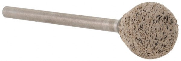 Cratex - 1/2" Head Diam x 1/2" Thickness, B121, Ball End, Aluminum Oxide Mounted Point - Very Coarse Grade, 36 Grit, 21,000 RPM - Exact Tooling