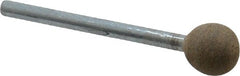 Cratex - 3/8" Head Diam, B122, Ball End, Mounted Point - Medium Grade, 80 Grit - Exact Tooling