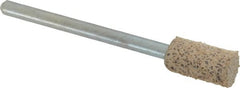 Cratex - 1/4" Head Diam x 1/2" Thickness, W163, Cylinder End, Aluminum Oxide Mounted Point - Very Coarse Grade, 36 Grit, 26,250 RPM - Exact Tooling