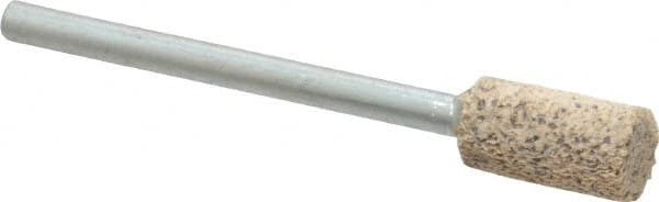 Cratex - 1/4" Head Diam x 1/2" Thickness, W163, Cylinder End, Aluminum Oxide Mounted Point - Very Coarse Grade, 36 Grit, 26,250 RPM - Exact Tooling