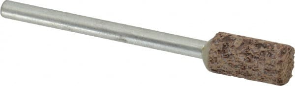 Cratex - 1/4" Head Diam x 1/2" Thickness, W163, Cylinder End, Aluminum Oxide Mounted Point - Very Coarse Grade, 36 Grit, 26,250 RPM - Exact Tooling