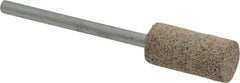 Cratex - 3/8" Head Diam x 3/4" Thickness, W177, Cylinder End, Aluminum Oxide Mounted Point - Very Coarse Grade, 36 Grit, 17,620 RPM - Exact Tooling