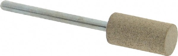 Cratex - 3/8" Head Diam x 3/4" Thickness, W177, Cylinder End, Aluminum Oxide Mounted Point - Medium Grade, 80 Grit, 17,620 RPM - Exact Tooling