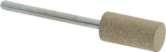 Cratex - 3/8" Head Diam x 3/4" Thickness, W177, Cylinder End, Aluminum Oxide Mounted Point - Medium Grade, 80 Grit, 17,620 RPM - Exact Tooling