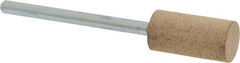 Cratex - 3/8" Head Diam x 3/4" Thickness, W177, Cylinder End, Aluminum Oxide Mounted Point - Medium Grade, 80 Grit, 17,620 RPM - Exact Tooling