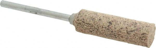 Rex Cut Product - 3/8" Head Diam x 1-1/4" Thickness, W179, Cylinder End, Aluminum Oxide Mounted Point - Brown, Very Coarse Grade, 36 Grit - Exact Tooling