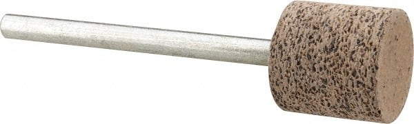 Cratex - 1/2" Head Diam x 1/2" Thickness, W185, Cylinder End, Aluminum Oxide Mounted Point - Very Coarse Grade, 36 Grit, 16,870 RPM - Exact Tooling