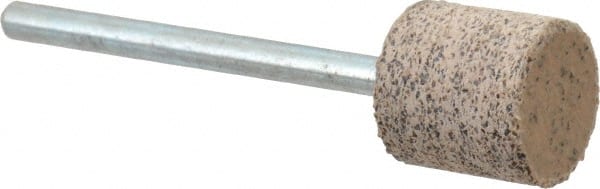 Cratex - 1/2" Head Diam x 1/2" Thickness, W185, Cylinder End, Aluminum Oxide Mounted Point - Very Coarse Grade, 36 Grit, 16,870 RPM - Exact Tooling