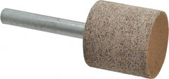 Cratex - 1" Head Diam x 1" Thickness, W220, Cylinder End, Aluminum Oxide Mounted Point - Very Coarse Grade, 36 Grit, 15,750 RPM - Exact Tooling
