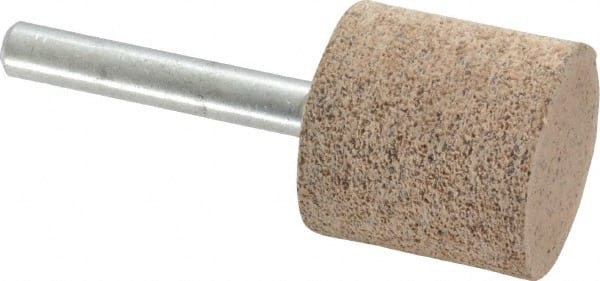 Cratex - 1" Head Diam x 1" Thickness, W220, Cylinder End, Aluminum Oxide Mounted Point - Very Coarse Grade, 36 Grit, 15,750 RPM - Exact Tooling
