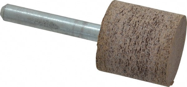 Cratex - 1" Head Diam x 1" Thickness, W220, Cylinder End, Aluminum Oxide Mounted Point - Very Coarse Grade, 36 Grit, 15,750 RPM - Exact Tooling