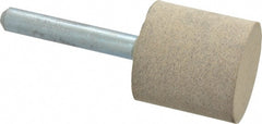 Cratex - 1" Head Diam x 1" Thickness, W220, Cylinder End, Aluminum Oxide Mounted Point - Medium Grade, 80 Grit, 15,750 RPM - Exact Tooling