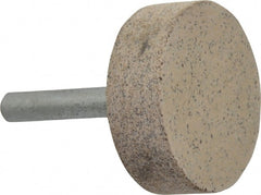 Cratex - 1-1/2" Head Diam x 1/2" Thickness, W236, Cylinder End, Aluminum Oxide Mounted Point - Very Coarse Grade, 36 Grit, 21,750 RPM - Exact Tooling