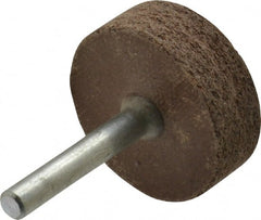 Cratex - 1-1/2" Head Diam x 1/2" Thickness, W236, Cylinder End, Aluminum Oxide Mounted Point - Very Coarse Grade, 36 Grit, 21,750 RPM - Exact Tooling