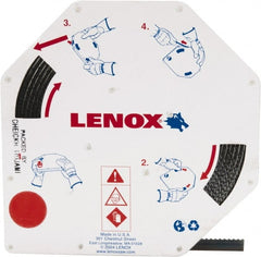 Lenox - 1/2" x 100' x 0.025" Carbon Steel Band Saw Blade Coil Stock - 6 TPI, Toothed Edge, Hook Form, Raker Set, Flexible Back, Constant Pitch, Contour Cutting - Exact Tooling