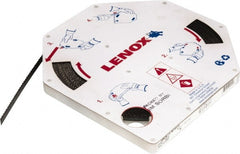 Lenox - 3/8" x 100' x 0.025" Carbon Steel Band Saw Blade Coil Stock - 6 TPI, Toothed Edge, Hook Form, Raker Set, Flexible Back, Constant Pitch, Contour Cutting - Exact Tooling