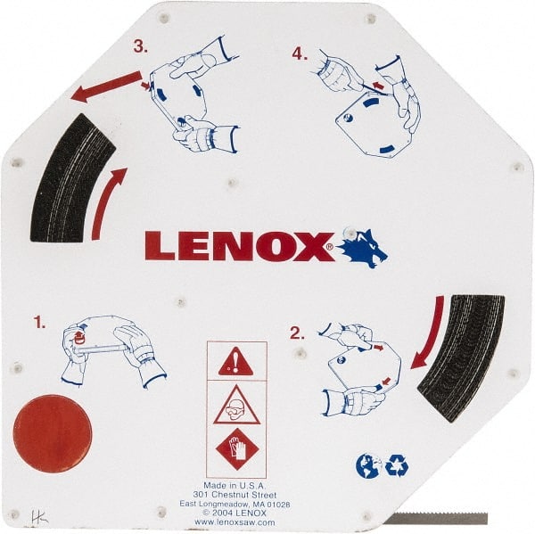 Lenox - 1/4" x 100' x 0.025" Carbon Steel Band Saw Blade Coil Stock - 14 TPI, Toothed Edge, Straight Form, Raker Set, Hard Back, Constant Pitch, Contour Cutting - Exact Tooling